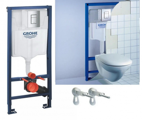 Система инсталляции для унитаза GROHE Rapid SL 38772001 3 в 1 с панелью смыва Skate Cosmopolitan