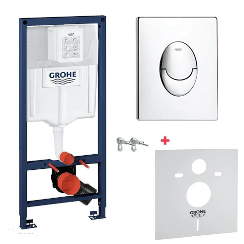 Инсталляция для унитаза GROHE Rapid SL с панелью смыва Skate Air, комплект 4 в 1 38750001
