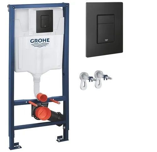 Инсталляция для унитаза 3 в 1 Grohe Solido 38811KF0 с панелью смыва черный матовый  с крепежом